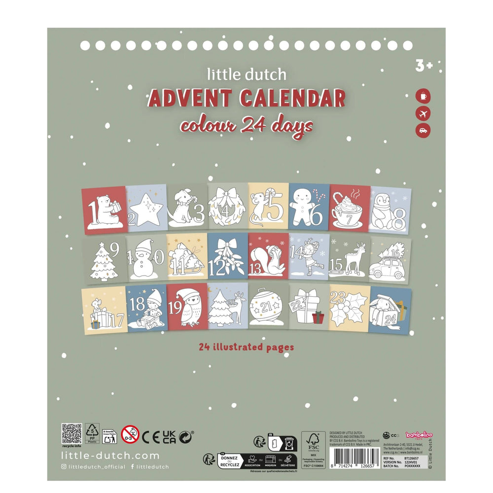 Little Dutch Ausmal-Adventskalender Essentials X-MAS