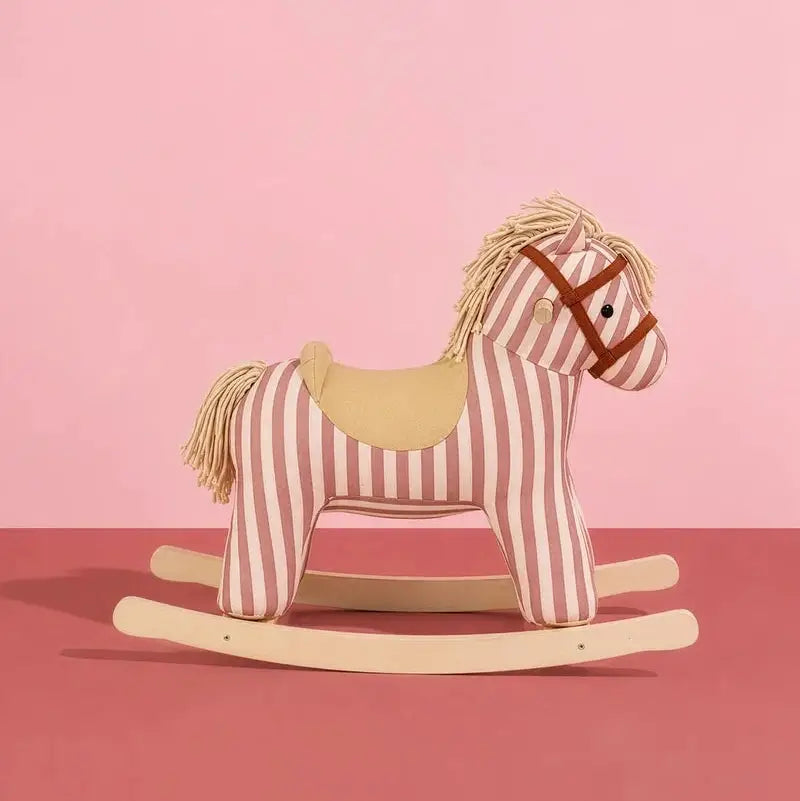 Schaukelpferd Mila von Kid's Concept mit rosa Streifen