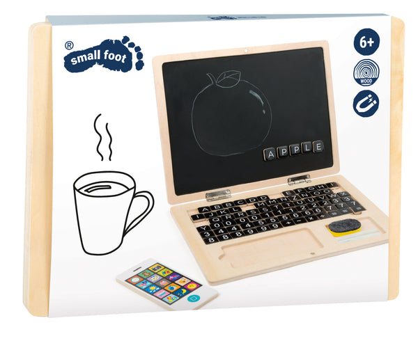 Holz-Laptop mit Magnet-Tafel (78 Magnete)