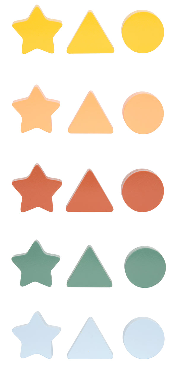 Montessori Sortierspiel - mit Zange (5 Schalen, 15 Elemente)