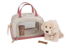 Plüschhund mit rosa Transporttasche und Pflegeset (ab 2 Jahren)