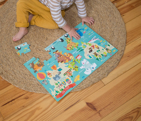 Puzzle XL – Weltkarte 3+ - tablude.com
