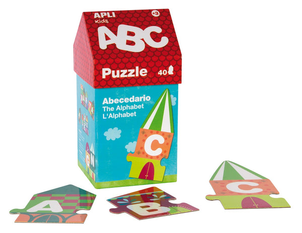 Puzzle im Kartonhaus – Buchstaben 3+ - tablude.com