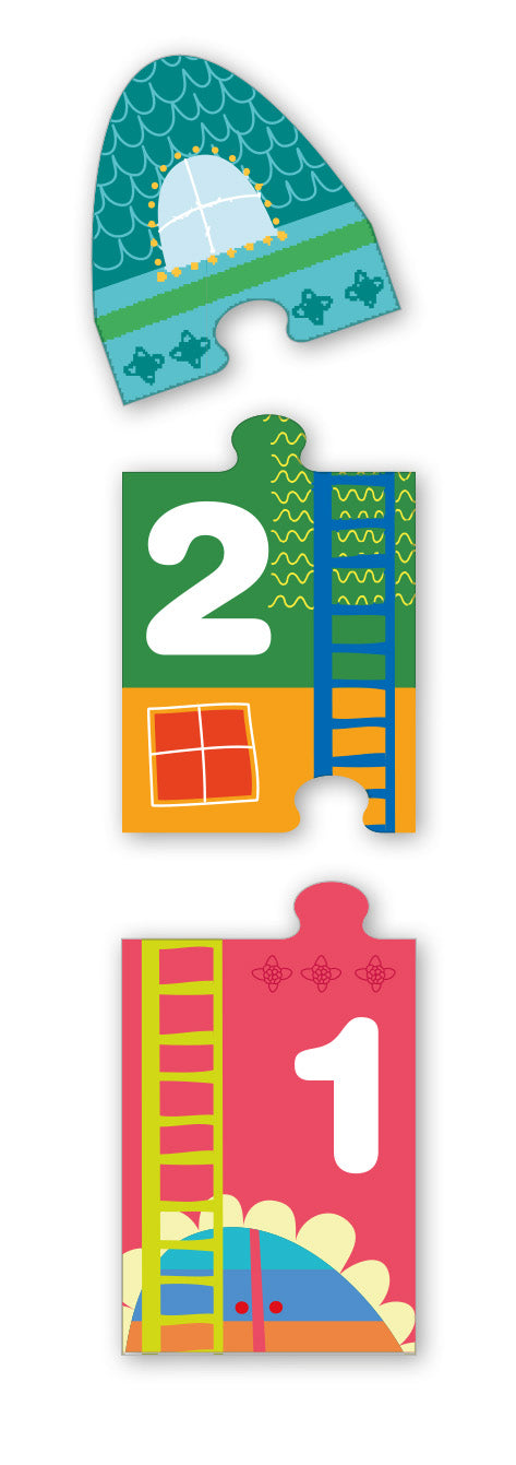 Puzzle im Kartonhaus – Zahlen 3+ - tablude.com