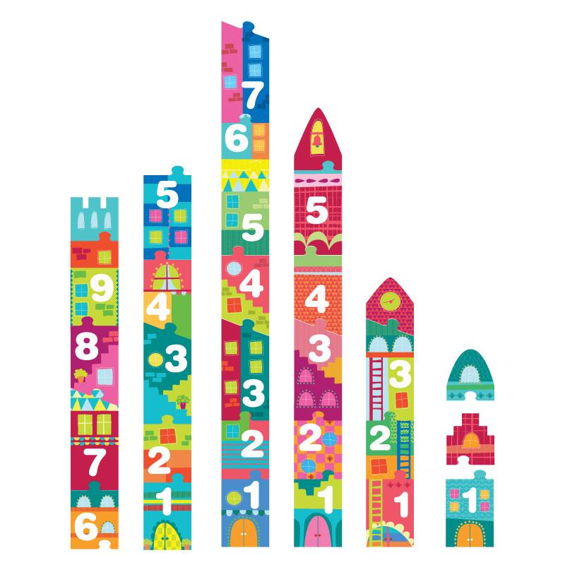 Puzzle im Kartonhaus – Zahlen 3+ - tablude.com