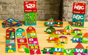 Puzzle im Kartonhaus – Zahlen 3+ - tablude.com