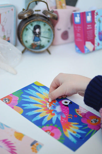 Kunstset mit magischen Strasssteinen – Schöne Vögel - tablude.com