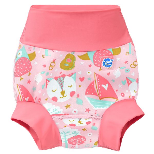 Schwimmwindel Happy Nappy 6-12 Monate Eule und Kätzchen (L)