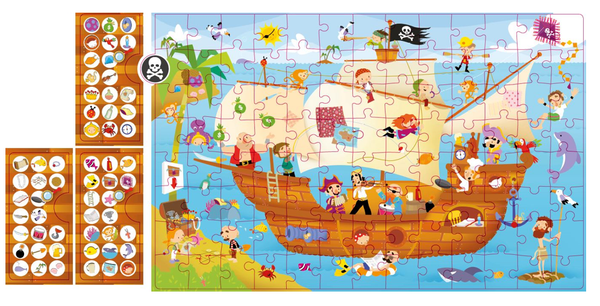 Beobachtungspuzzle – Piratenschiff 104 Teile 5+ - tablude.com