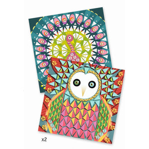 Kunstset – Schaumstoffmosaike – Pfau und Eule - tablude.com