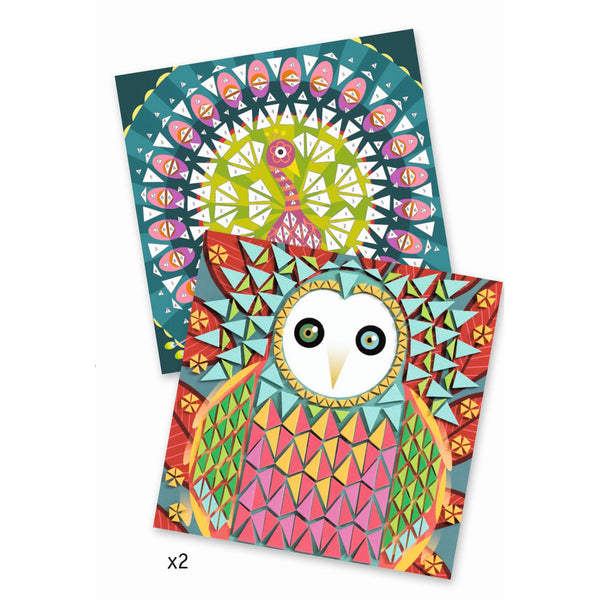 Kunstset – Schaumstoffmosaike – Pfau und Eule - tablude.com