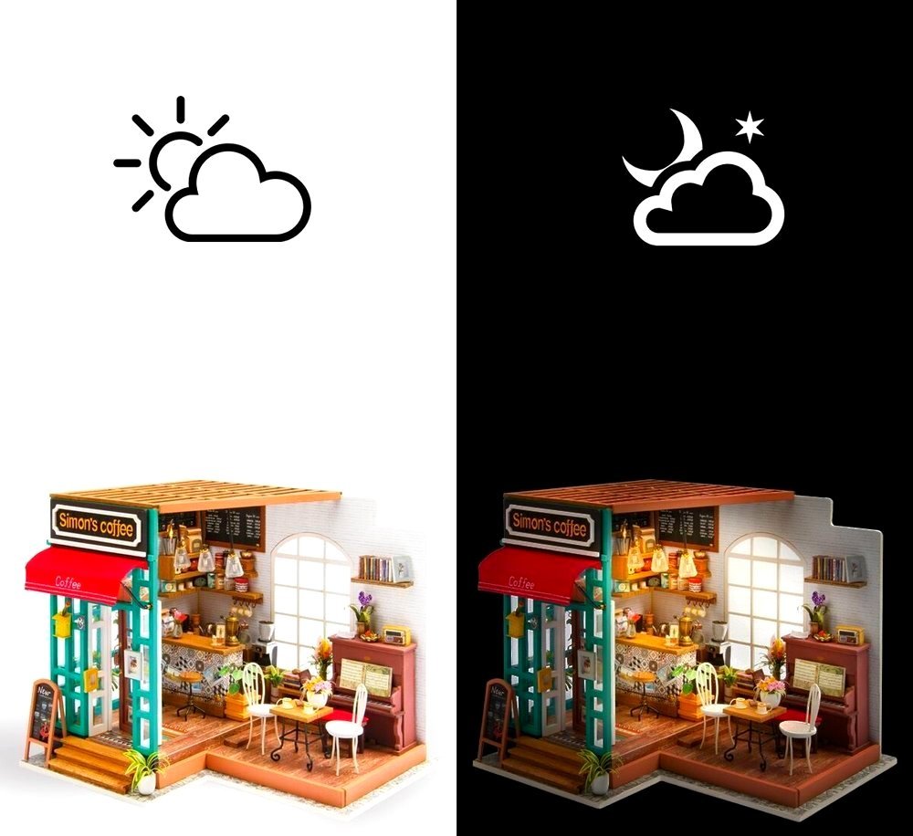 Bemaltes Modell Mini Café