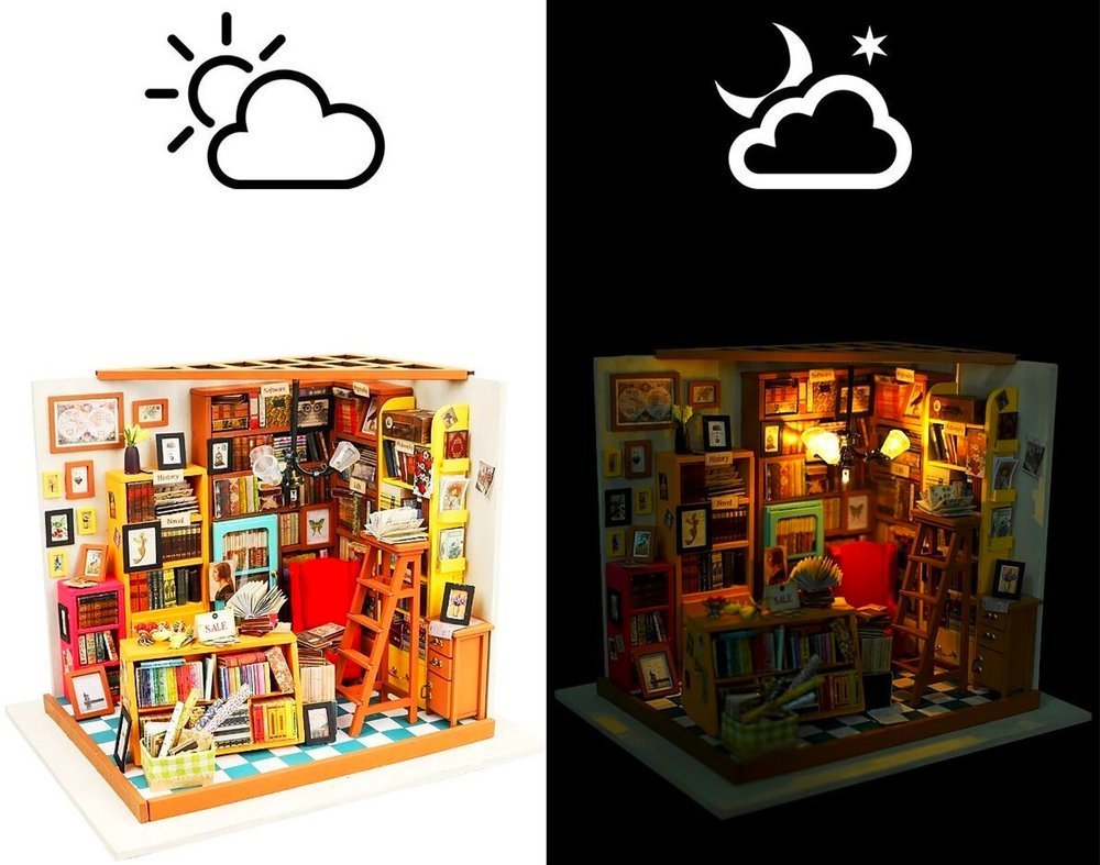 Bemaltes Modell Mini Bibliothek