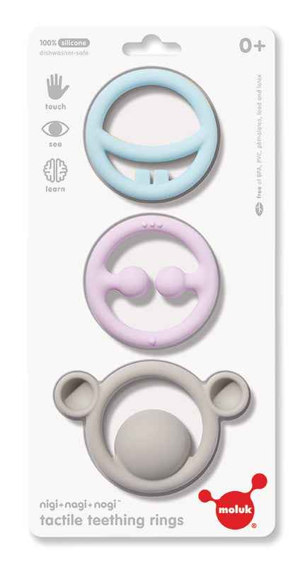 Nigi, Nagi & Nogi Beißringe – Pastellfarben - tablude.com