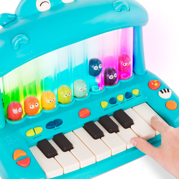 Keyboard mit springenden Vögeln – Hippo Pop Play Piano - tablude.com
