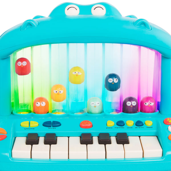 Keyboard mit springenden Vögeln – Hippo Pop Play Piano - tablude.com