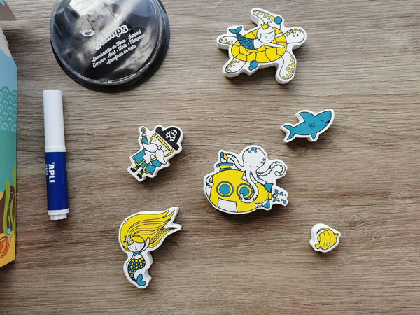 Stempel mit Marker – Ozean 3+
