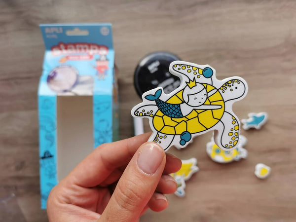 Stempel mit Marker – Ozean 3+
