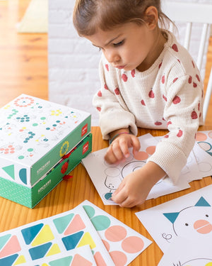 Stickerset mit geometrischen Motiven – Tiere - tablude.com