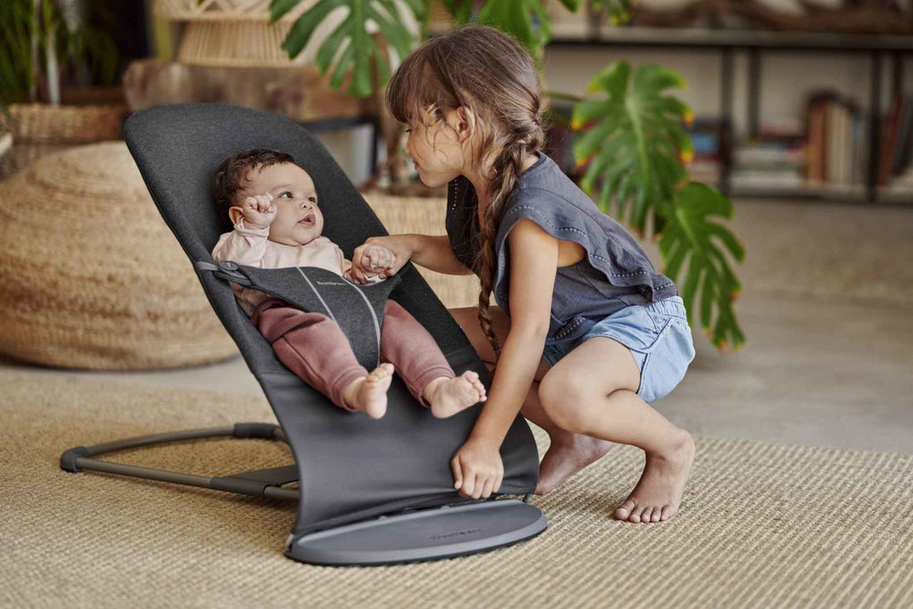 Babywippe BLISS 3D Jersey – Grau-Schwarz