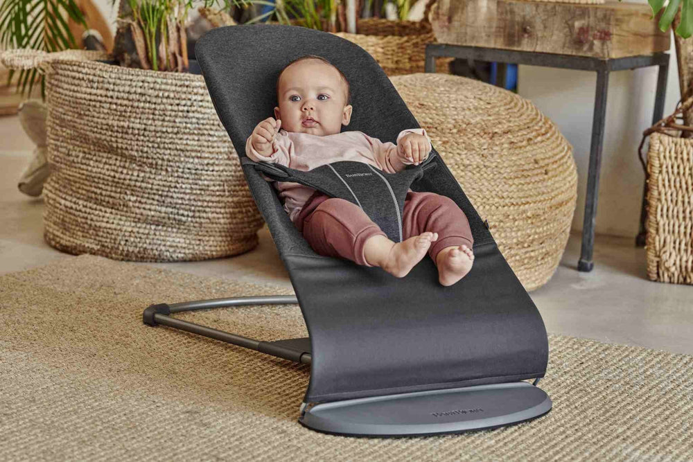 Babywippe BLISS 3D Jersey – Grau-Schwarz