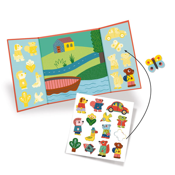 Set mit wiederverwendbaren Aufklebern – Tiere - tablude.com