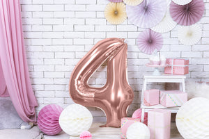 Folienballon 86 cm – Zahl 4 in Roségold