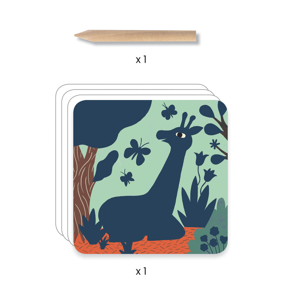 Kratzbild für Kleinkinder  - Große Tiere - tablude.com