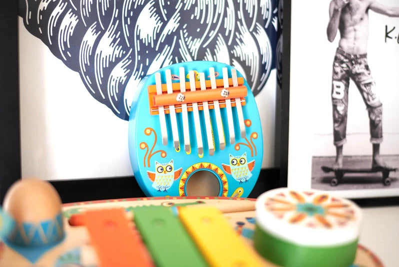 Holz-Kalimba-Instrument  - Eule - tablude.com