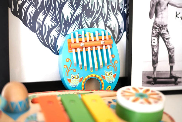 Holz-Kalimba-Instrument  - Eule - tablude.com
