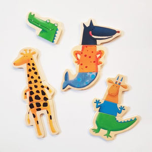 Holz-Magnetpuzzle – Tiere 24 Teile - tablude.com