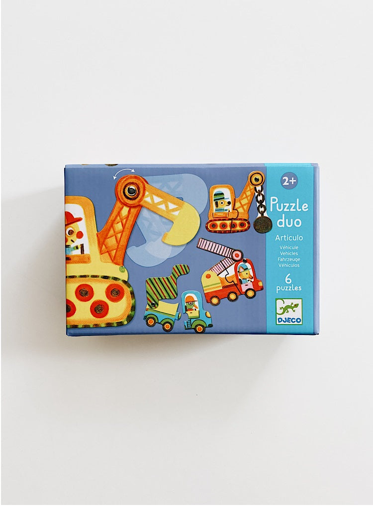 Bewegliches Puzzle Duo für die Kleinsten – Fahrzeuge - tablude.com