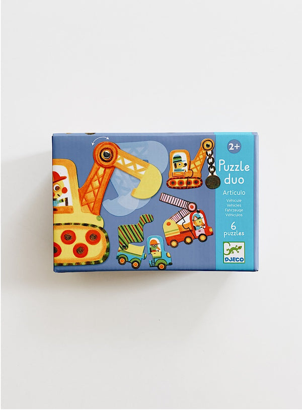Bewegliches Puzzle Duo für die Kleinsten – Fahrzeuge - tablude.com