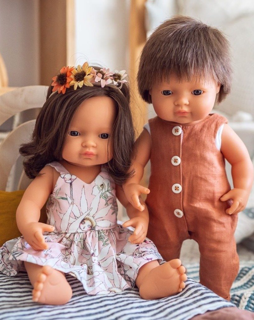 Puppe Junge – Europäer, braune Haare, 38 cm