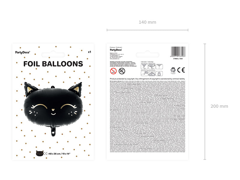 Folienballon – Schwarze Katze 48 x 36 cm