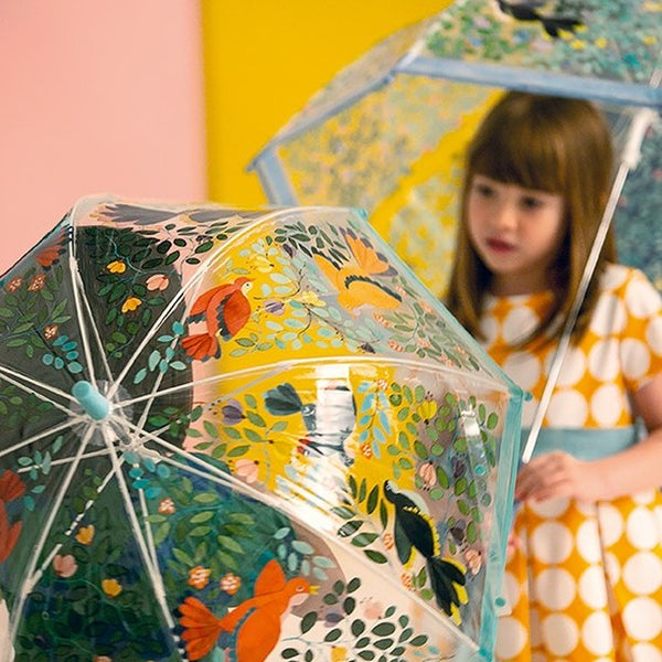 Regenschirm  - Vögel und Blumen - tablude.com