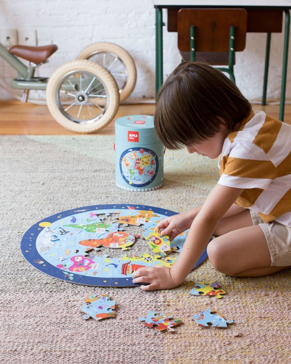 Rundes Puzzle in einer Tube – Weltkarte 5+ - tablude.com