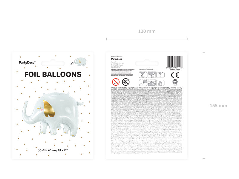 Folienballon – Elefant 61 x 46 cm