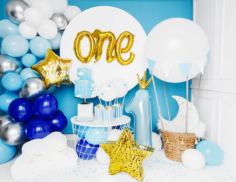 Folienballon 30 x 90 cm – Zahl 1 blau