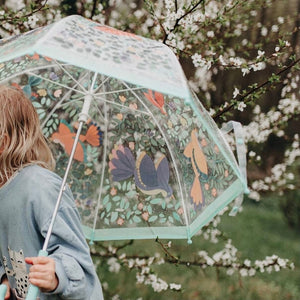 Regenschirm  - Vögel und Blumen - tablude.com