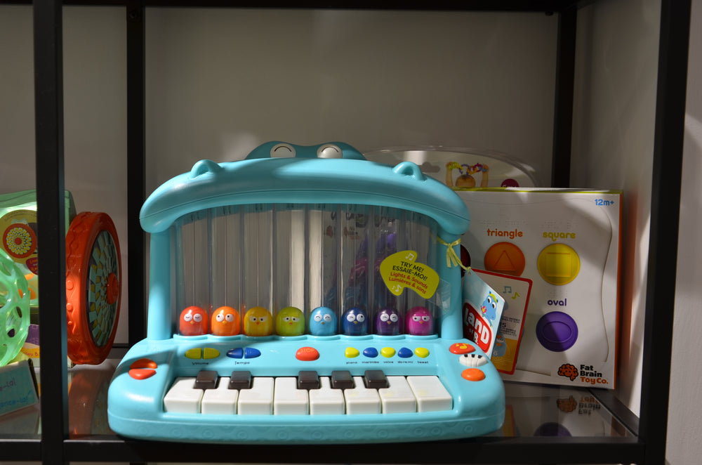 Keyboard mit springenden Vögeln – Hippo Pop Play Piano - tablude.com