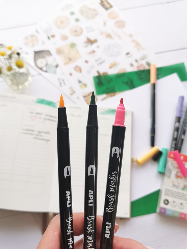 Doppelseitige Brush Marker - 6 Farben - tablude.com