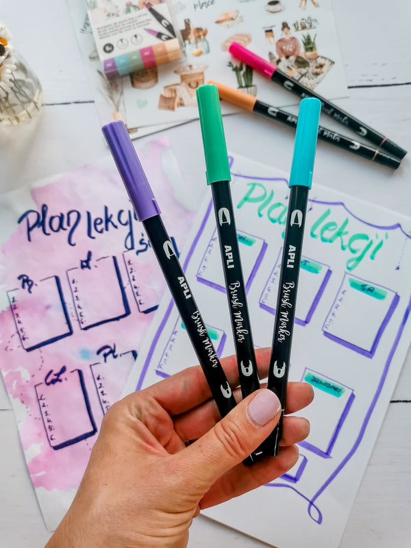 Doppelseitige Brush Marker - 6 Farben - tablude.com