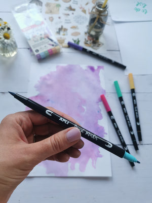 Doppelseitige Marker Brush Marker – 12 Farben - tablude.com