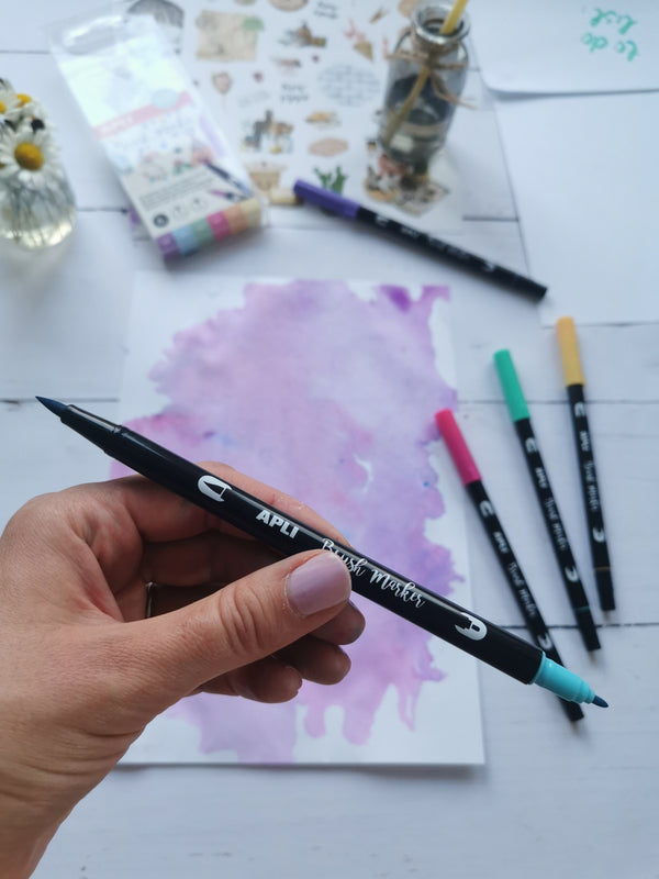 Doppelseitige Marker Brush Marker – 12 Farben - tablude.com