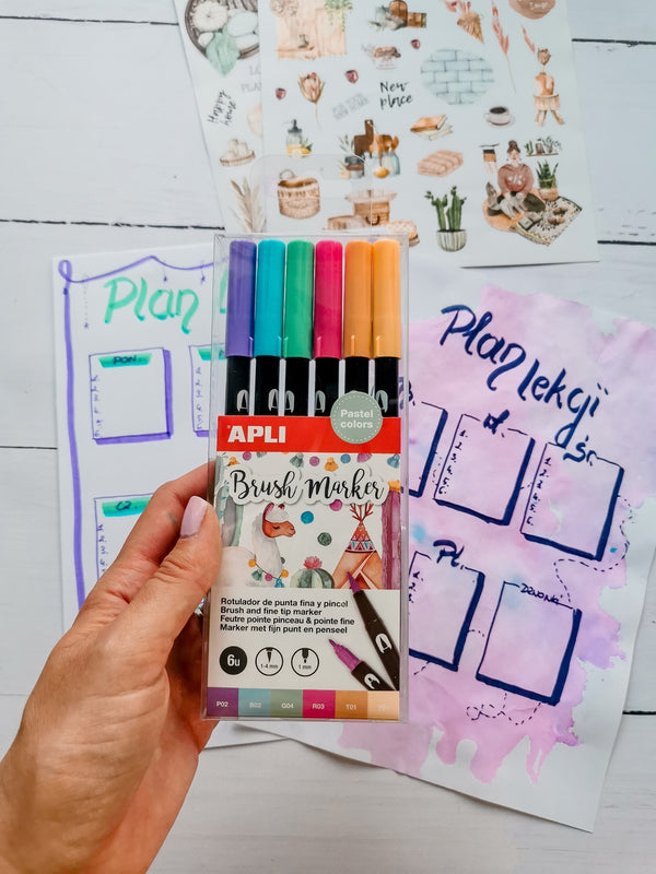 Doppelseitige Marker Brush Marker – 12 Farben - tablude.com