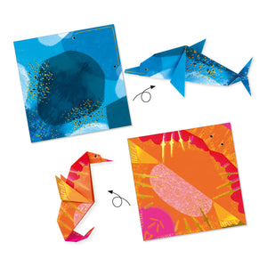 Origami-Kunstset – Metallische Meerestiere - tablude.com