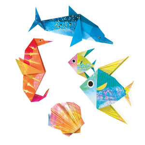 Origami-Kunstset – Metallische Meerestiere - tablude.com