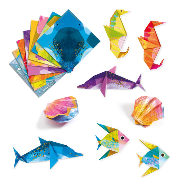 Origami-Kunstset – Metallische Meerestiere - tablude.com