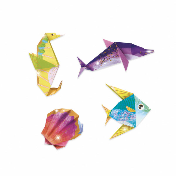 Origami-Kunstset – Metallische Meerestiere - tablude.com